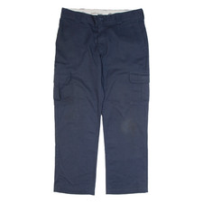 DICKIES Workwear Mens Trousers Blue Regular Straight W36 L30