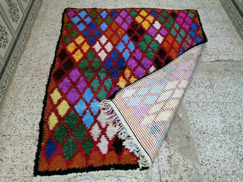 Vintage Marokkanischer Hanadmade Teppich Azilal Berber Tribal Beni Ourain Carpet - Bild 7 von 7
