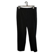 Talbots Classic Slim Pants Women's Size 12 Black Side Button and Zipper