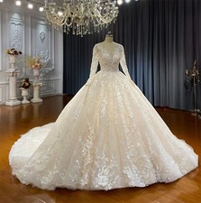 Glitter Crystal Lace Wedding Dress Ball Gown Custom made 2-28W Plus size Corset