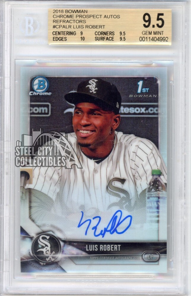 Luis Robert 2018 Bowman Chrome 1st Refractor Autograph Card 242/499 BGS 9.5
