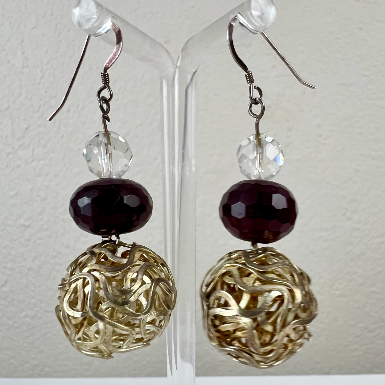 Gold Ball Dangle Earrings - image 1
