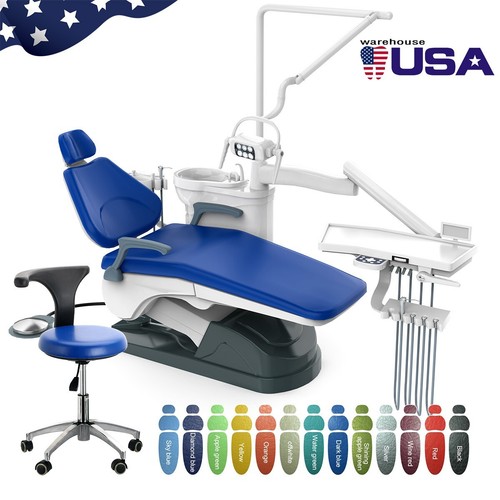 Baistra Dental Unit Chair – DC Motor Computer Controlled, Hard Leather, With 2 Doctor Stools, 110V