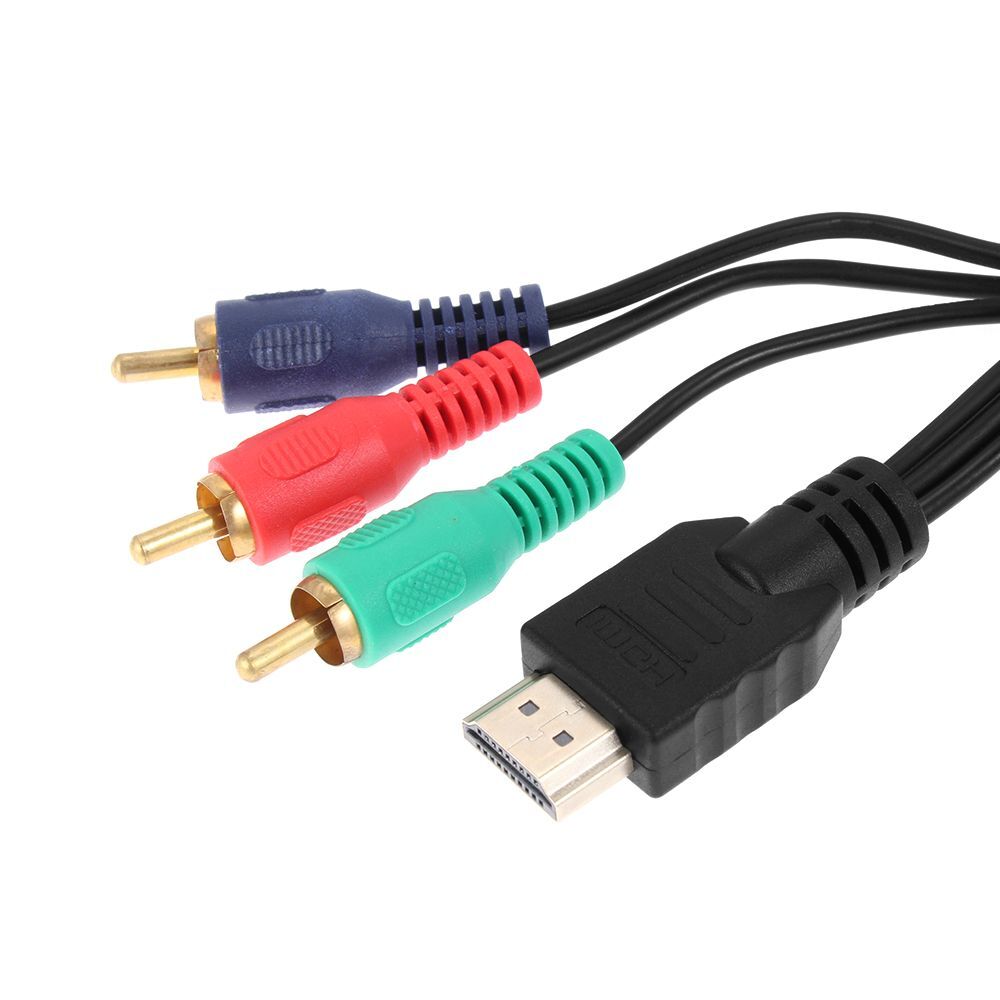 TV Adapter Black Flat VGA Cord Video Audio AV Cable Adapter HDMI Male ...