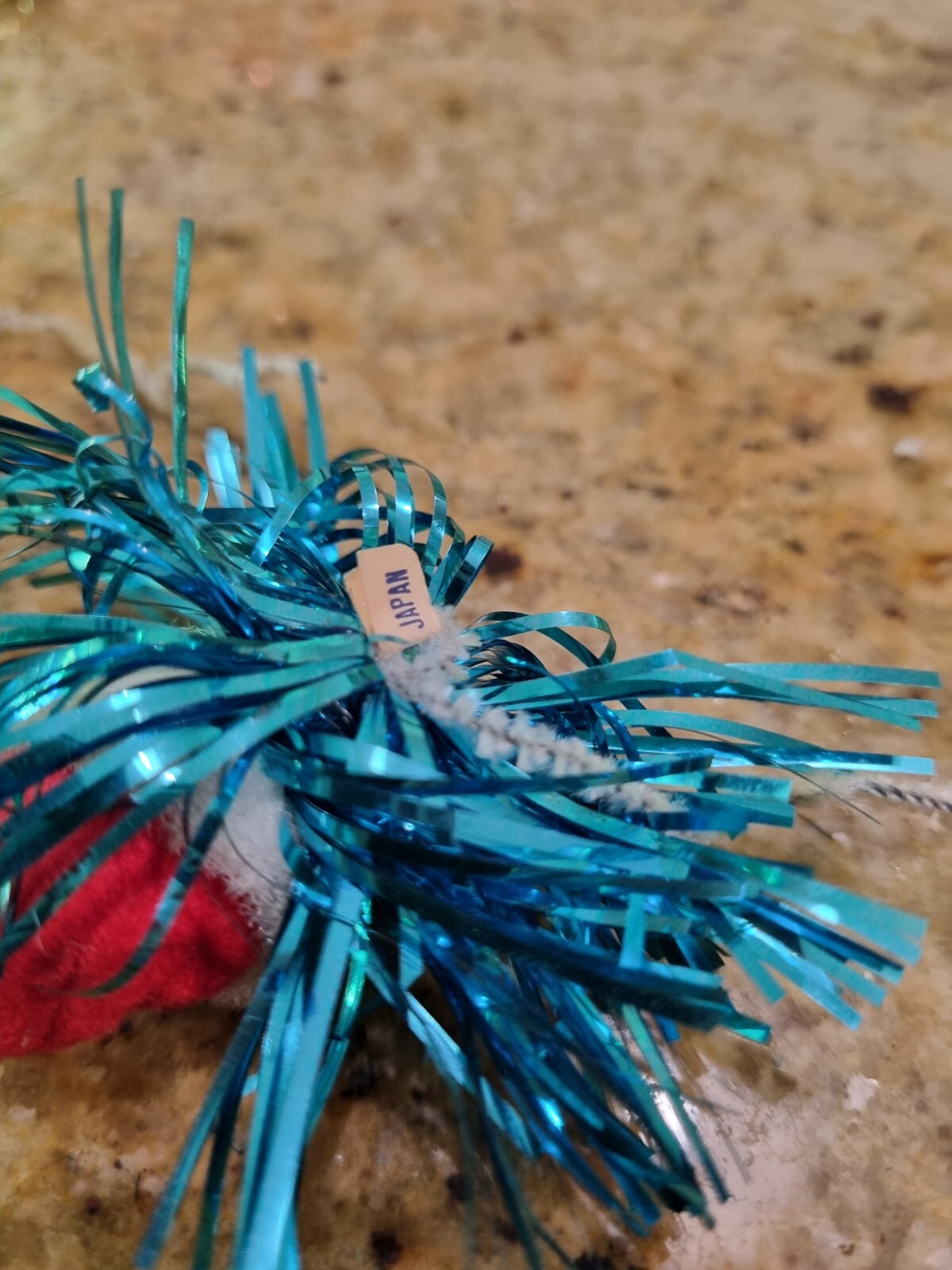 Vintage Christmas Decorations Santa Foil Pipe Cleaners. Made In JAPAN