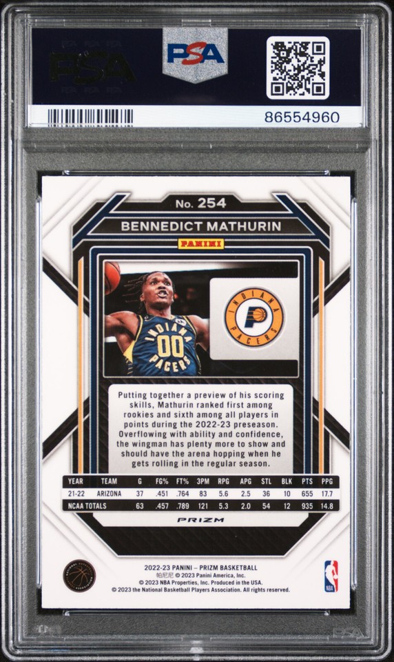 2022 Prizm Bennedict Mathurin Ruby Wave PSA 10 Rookie Pacers POP 36! | eBay