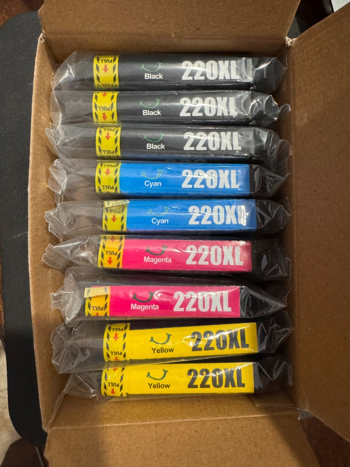 Printer Ink Cartridges Black, Yellow, Red, Blue 220XL Epson Compatible (9 pack)-image