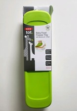 OXO Tot Baby Food Freezer Trays with Green Silicone Lids - 1oz portions -2 Trays