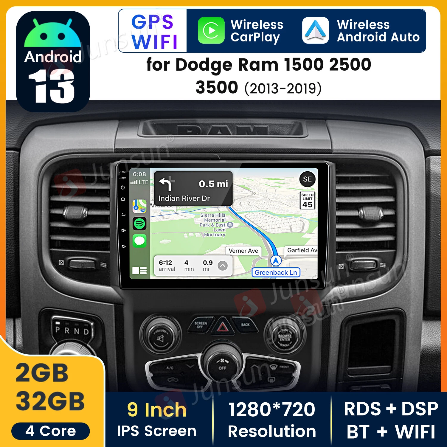  stereo car android carplay gps wifi dsp 