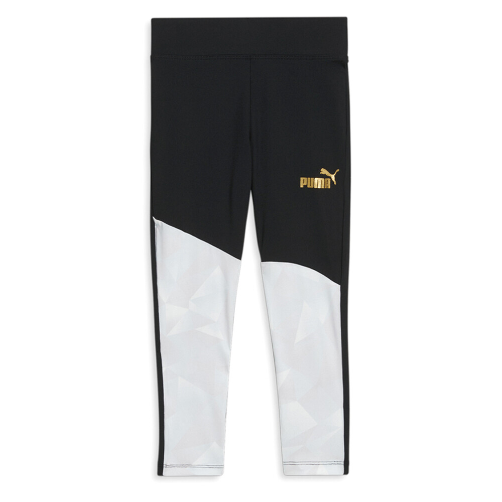 Леггинсы с принтом Puma Flawless Pack для маленьких девочек, черные повседневные спортивные леггинсы B
