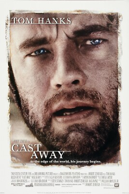 2000 Cast Away Movie Poster 11X17 Tom Hanks Helen Hunt Wilson Chris Noth  