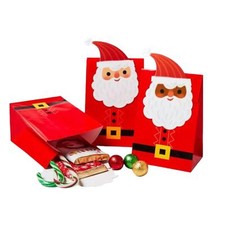Wondershop Santa Treat Gift Bag Paper Fold Flap 16 Ct Dark or Light Skin Tone