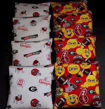 EMOJI Cornhole Bean Bags made w GEORGIA BULLDOGS Fabric 8 ACA Regulation