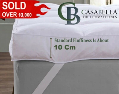 10cm Mattress Topper 4inch Deep Thick Hotel Quality Microfiber Topper Double