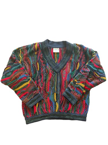Vintage Coogi Sweater Biggie Smalls Colorful Mens Medium 90's 80's | eBay