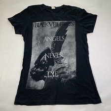 T-shirt donna velo nero spose angeli mai morti taglia S