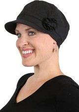 Hats Scarves More Newsboy Cap for Women Chemo Headwear Cancer Medium, Black