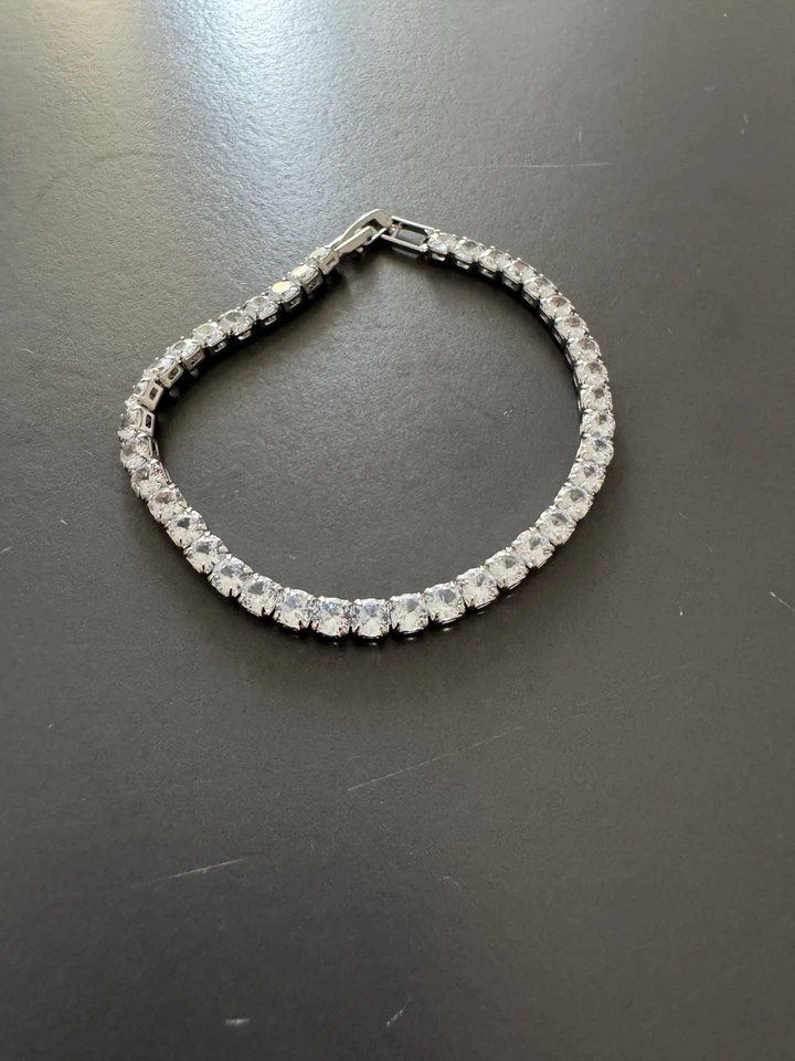 BRACCIALE TENNIS COLOR ARGENTO, BRACCIALETTO UOMO/DONNA 2.5/3/4/5MM 17/18/19CM - Immagine 3 di 3