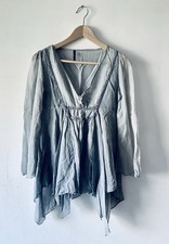 Peperosa Light Teal Blue Bluse Top Bluse Hell...