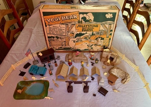 Marx Yogi Bear Play Set, 1962 Vintage with Figures, Accessories & Original Box