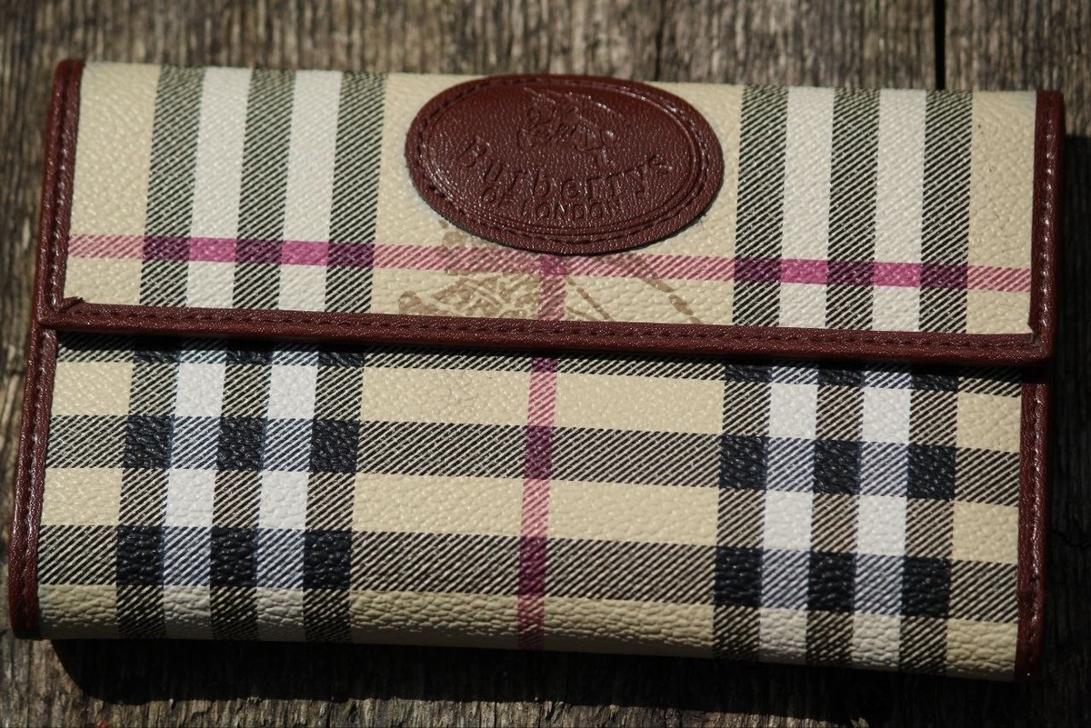 Burberry Vintage Nova Check 三つ折り財布 Vintage Burberrys Nova Check Leather Wallet Original