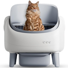 Open-Top Automatic Cat Litter Box, Self Cleaning Litter Box for Multi-Cat Famili