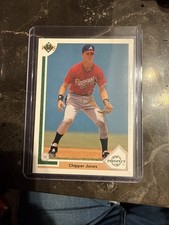 1991 UPPER DECK #55 CHIPPER JONES ROOKIE CARD RC ATLANTA BRAVES HOF PACK FRESH!. rookie card picture