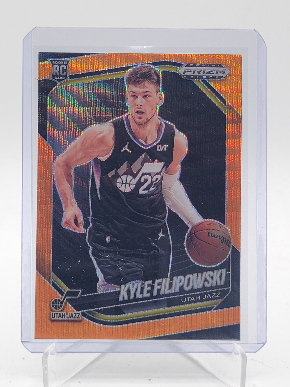 KYLE FILIPOWSKI 2024-25 PRIZM BLACK ORANGE WAVE ROOKIE /60 #125 JAZZ Q3464