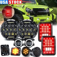 For Jeep Wrangler Jk 07-18 Combo 7 Led Headlightsfogturn Signalstail Lights For Jeep Wrangler Jk 07-18 Combo 7 Led Headlightsfogturn Signalstail Lights