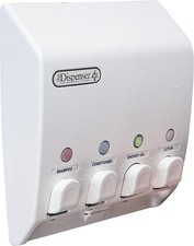 Classic Four Chamber Shower Dispenser - Eliminate Shower Bottle Clutter 58 oz