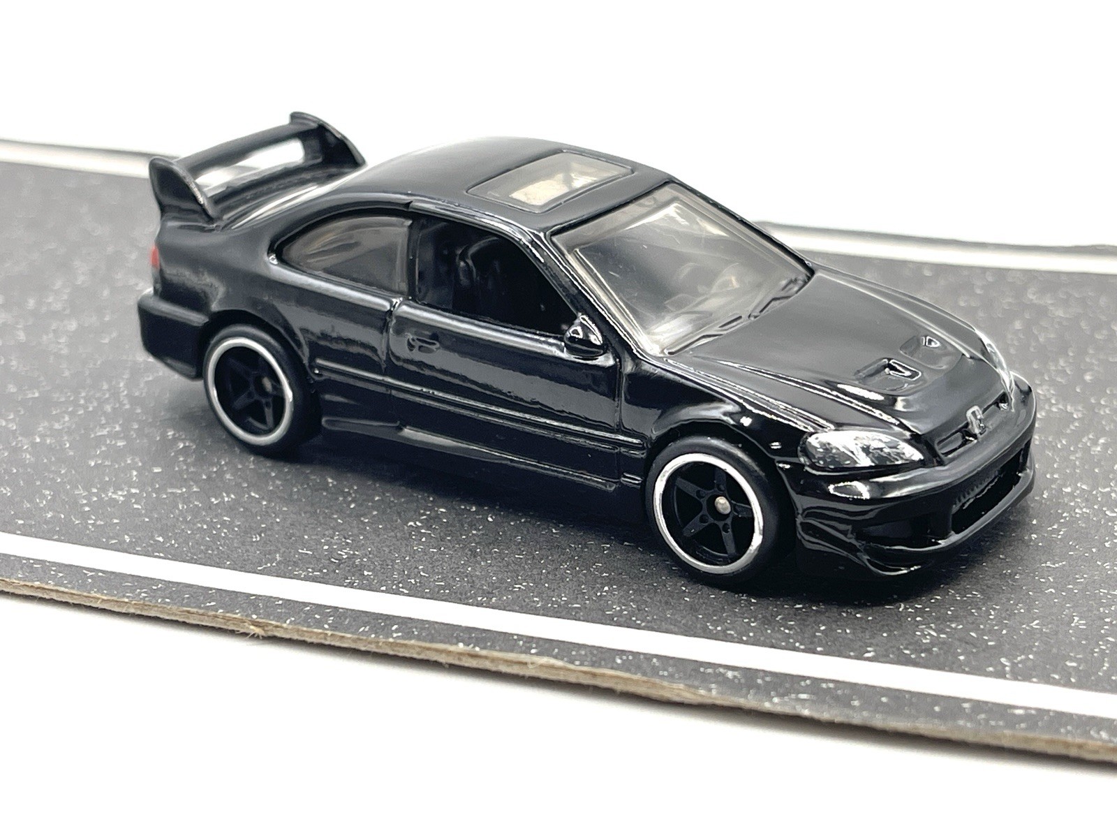 Loose 2021 Hot Wheels Honda Civic Si (black #63) SUPER CUSTOM WHEEL SWAP by AEB