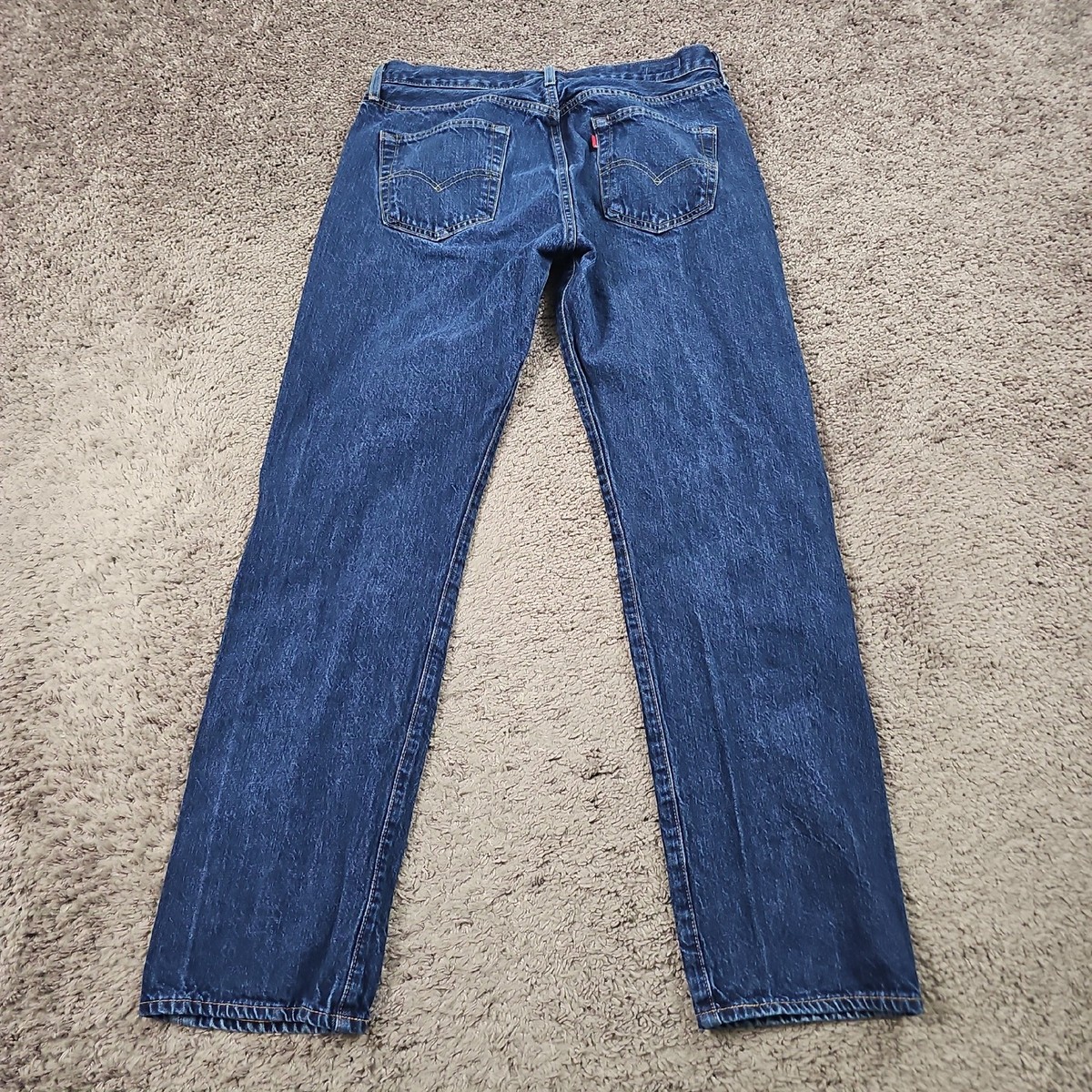 Levis 501 Jeans Mens 34 (31x32) Straight Dark Wash Button Fly