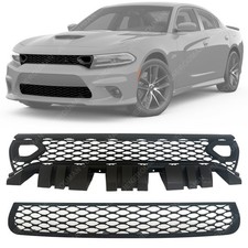 2pcs Upper Lower Grill Grille Wo Camera Hole For 15-23 Dodge Charger Scat Pack