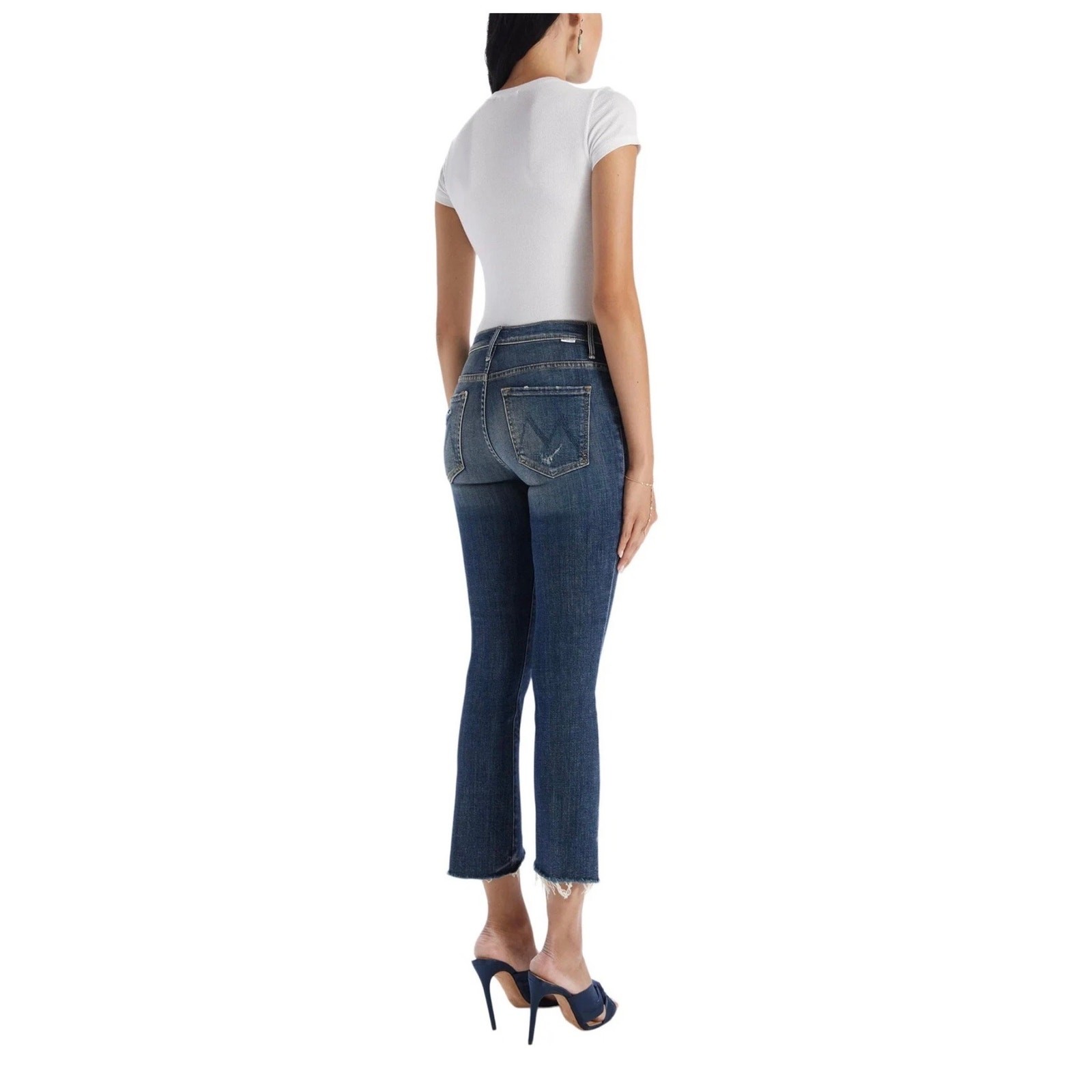 Mother Insider Crop Step Fray Distressed Wildflower Boot High Rise Jeans 26 image 2