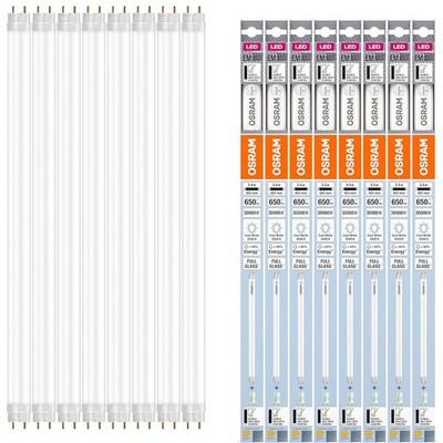 8 x 45cm Osram G13 T8 LED Röhre EM 5,4W wie 15W 4000K neutralweiß KVG GLAS