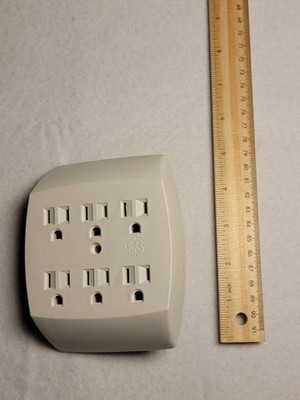 General Electric (GE) 6-Outlet Adapter - White, Ground, 15A-125V 1745