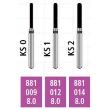 FG #881.009 Coarse Diamond Bur Round End Cylinder PK 25 Single Use