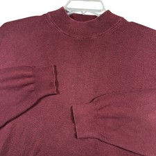 Raffi Mens Mock Neck Long Sleeve Sweater Burgundy Size Large Made in Italy