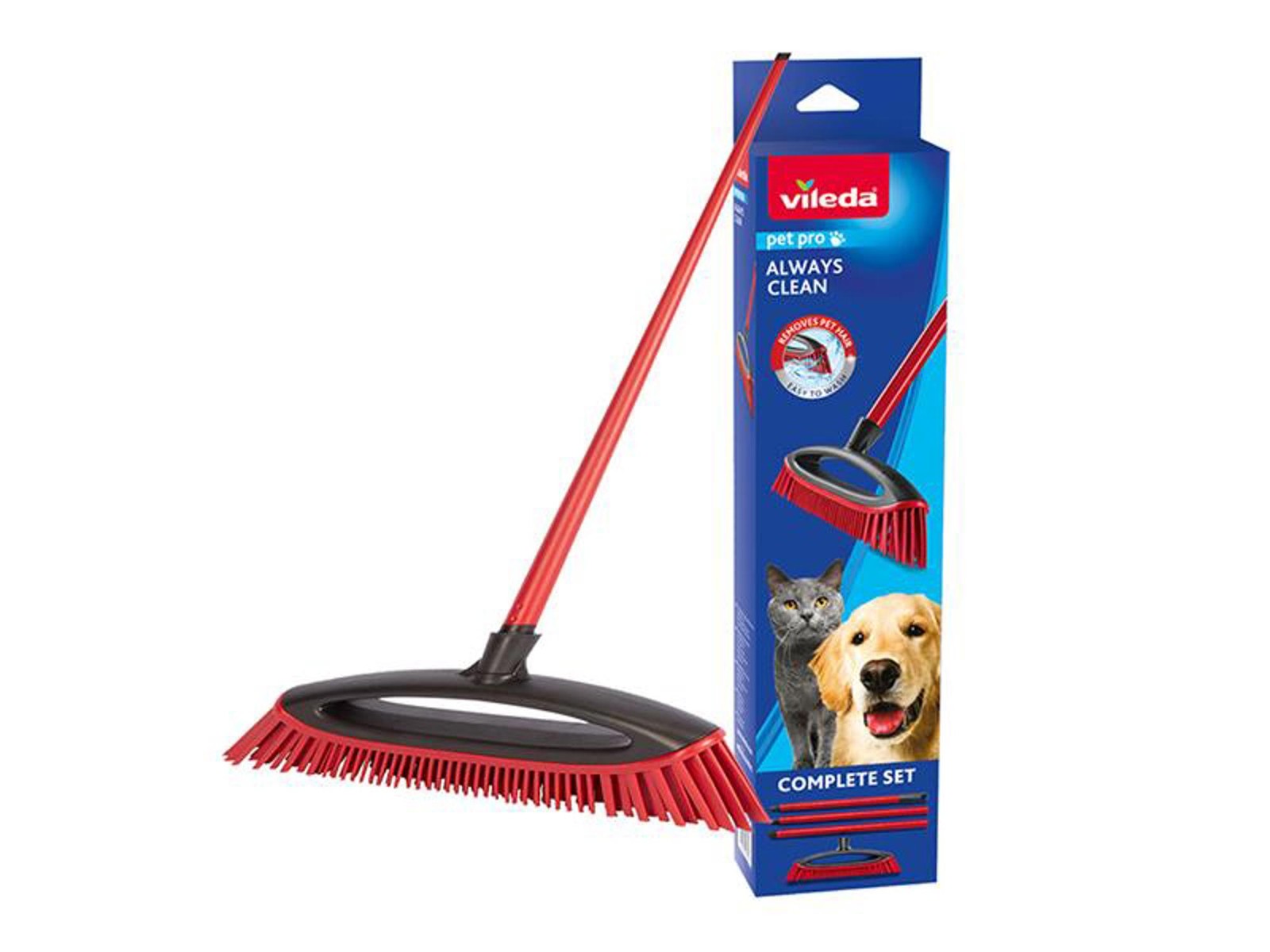 Vileda Pet Pro Rubber Broom for Pet Hair