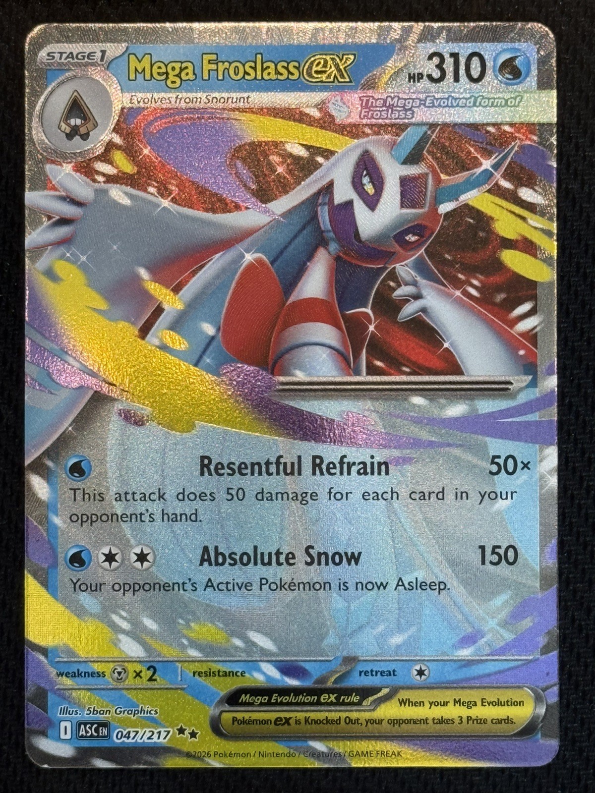 Pokémon TCG Mega Froslass EX Ascended Heroes 047/217 English NM
