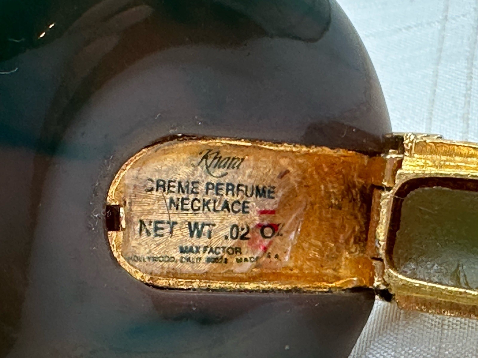 Vintage Max Factor Khara Solid Perfume Pendant & … - image 6