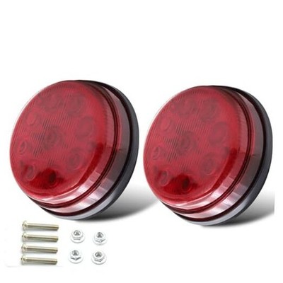 Biqing [High/Low Beam] 2PCS 3 Inch Round Marker Lights,24V Side Lights 9 Red