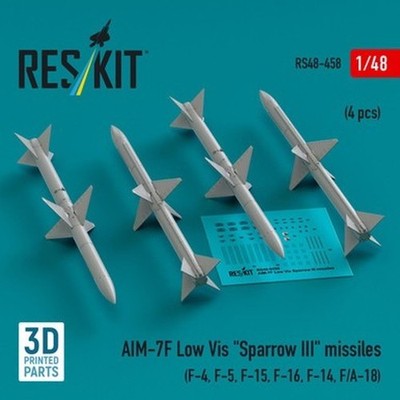 Reskit RS48-0458 1/48 AIM-7F Low Vis Sparrow III Flugkörper (4 Stück) (3D)