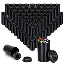 120 Pieces Film Canisters with Caps 35 mm Plastic Empty 1.3 1.3 2.1 IN, Black