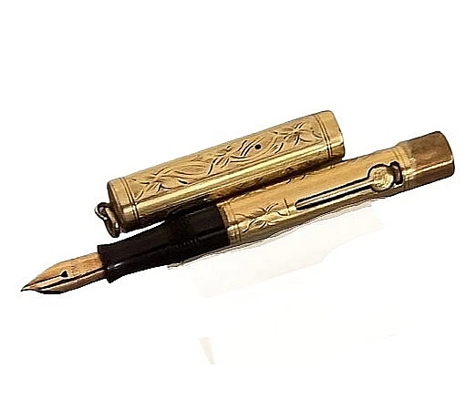 Pluma Waterman Oro 18K Relleno Grabados Florales 0552-1/2V Grabados Foto 2 de 4