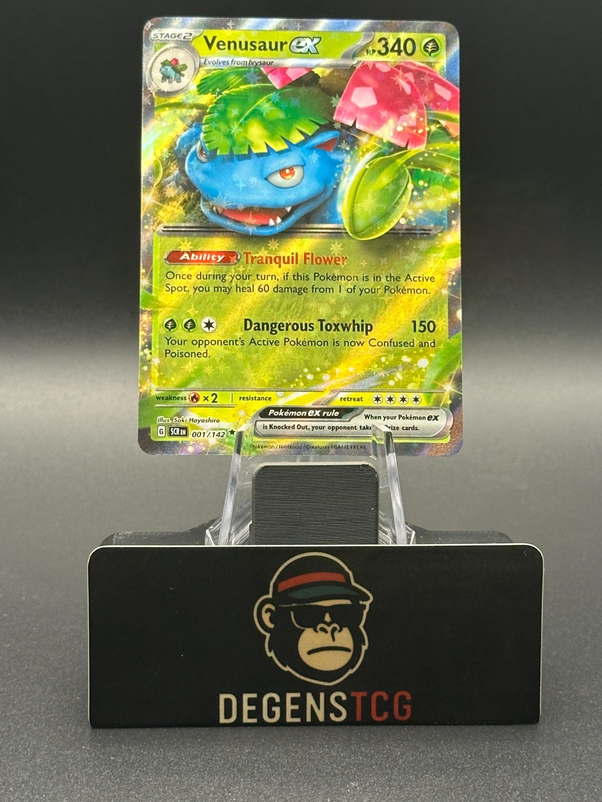 Venusaur EX 001/142 - PokemonS&V Stellar Crown SCR - NM Double Rare HOLO english