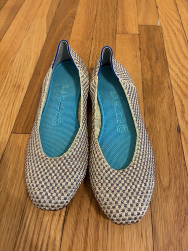 Rothy’s EUC limited edition the square flat in multi metallic sz 8