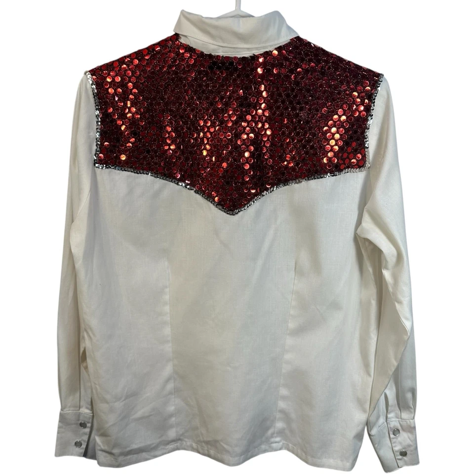 De Colección Hecha a Mano Rodeo Queen Western Pearl Camisa a Presión Mujer Lentejuelas Vaquera Ropa de Show Foto 2 de 4