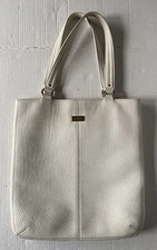 Cole Haan Tan Beige Pebble Leather Village Marcy Market Tote Handbag
