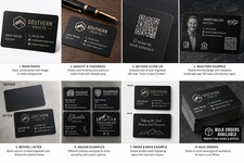 Custom Laser Engraved Metal Business Cards Logo QR Code Premium Black
